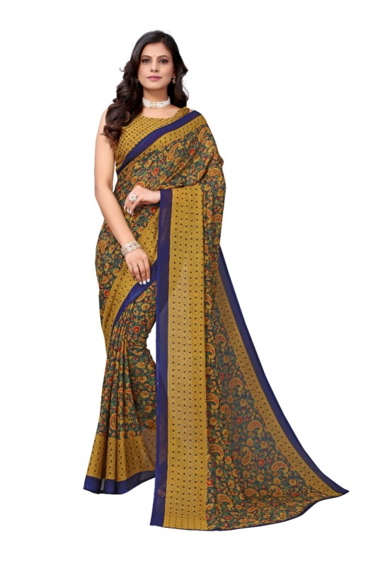 Fancy Georgette Printed Saree With blouse